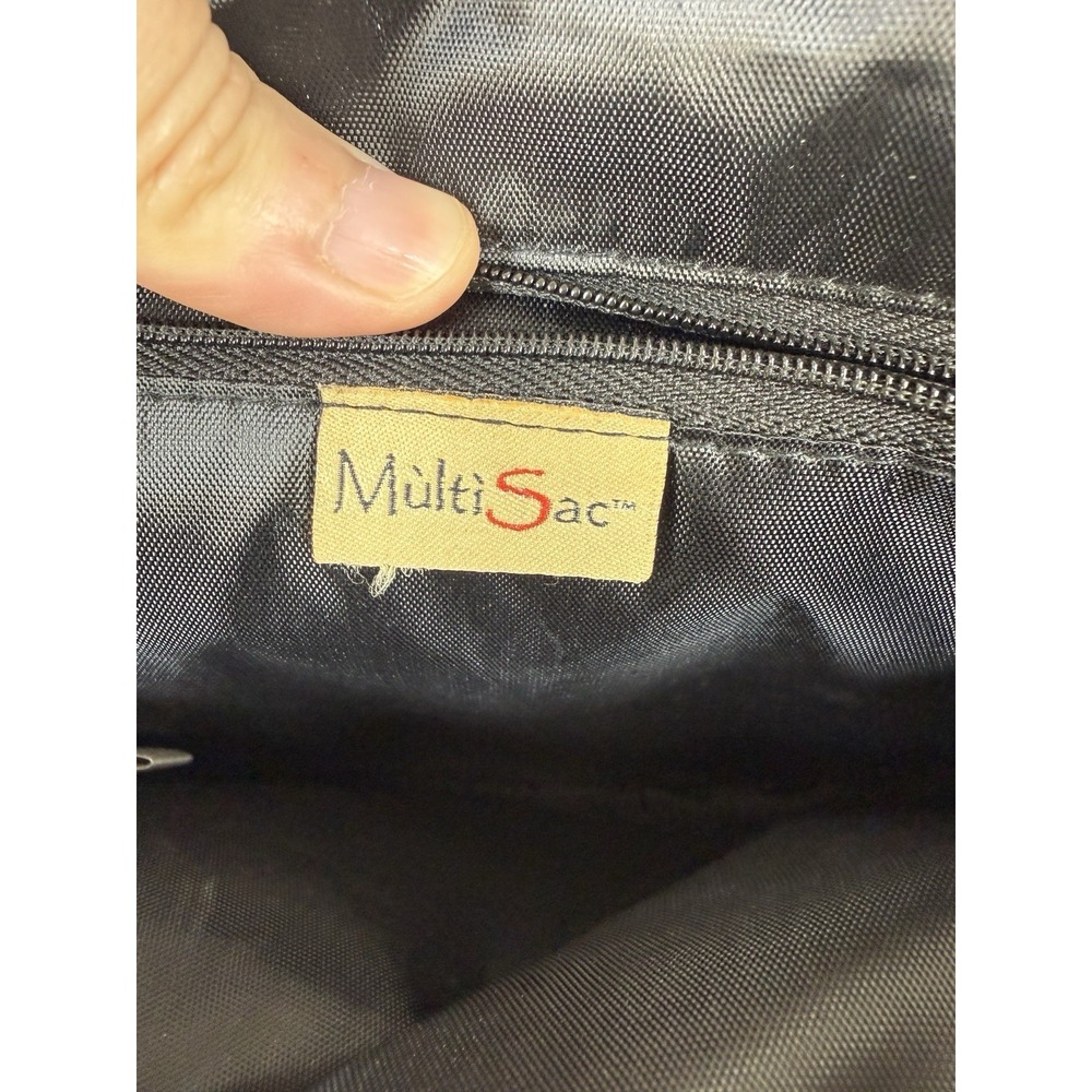 Multi Sac Bag Crossbody Purse Black 9x9 Zipper Closures Multiple Pockets EUC - Picture 9 of 13